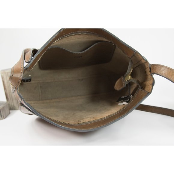 Frye Vintage Brown Smooth Distressed Leather Hobo - Picture 2 of 6